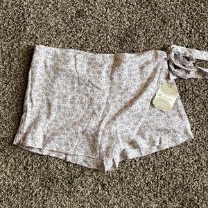NWT Altar’d State Front Wrap Mini Skort Purple Floral